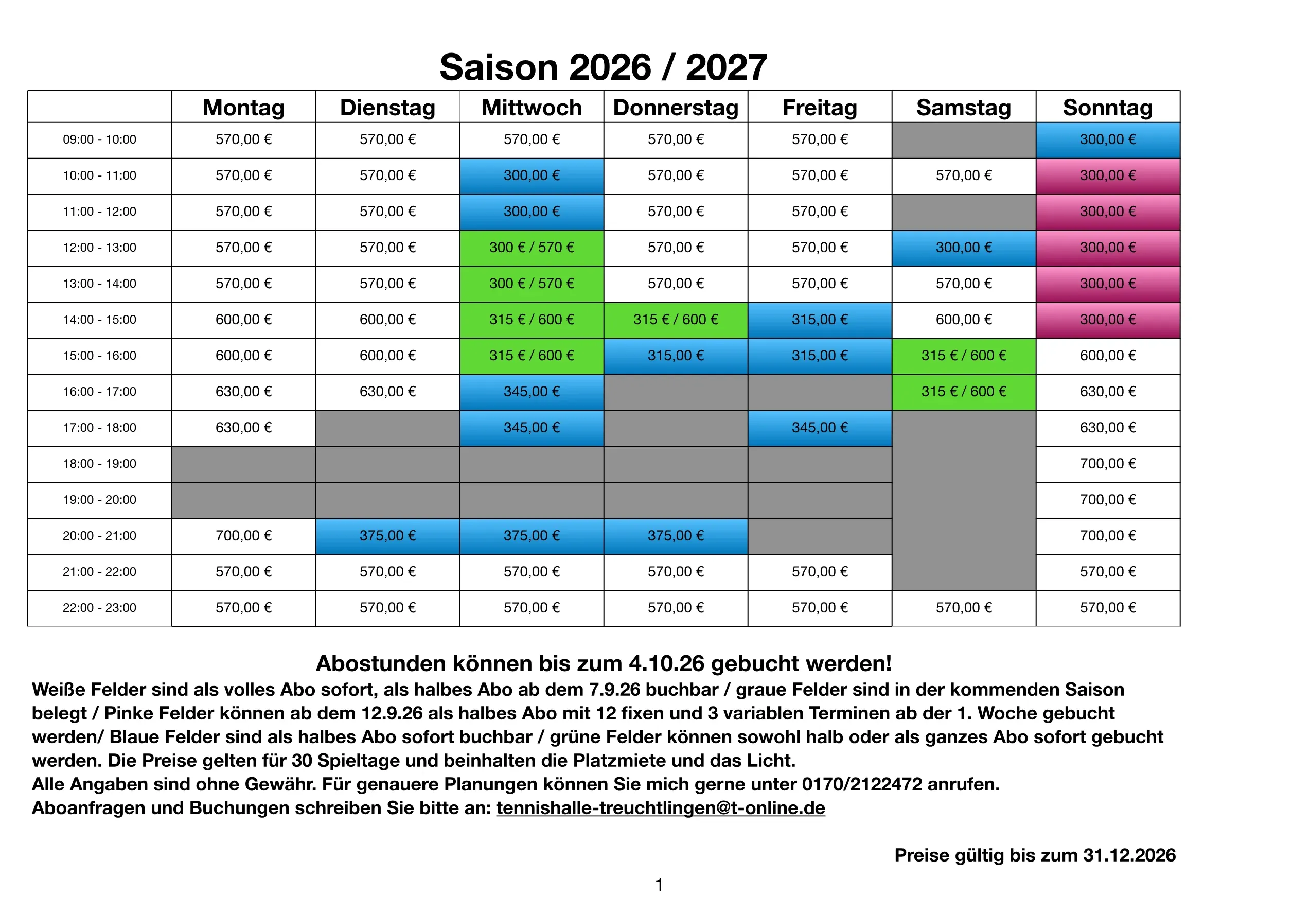 Abobuchungsplan 26/27